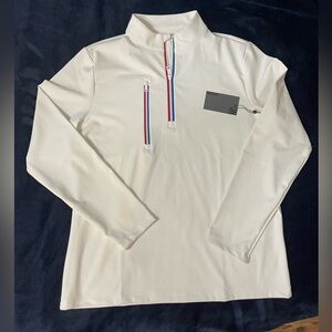 G/FORE Off-White Long Sleeve Top with Quarter-Zip